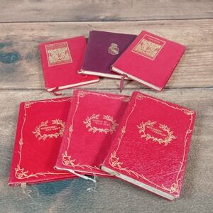Miniature Classic Literature Books Lot of 6 Red Gold Gilded Editions